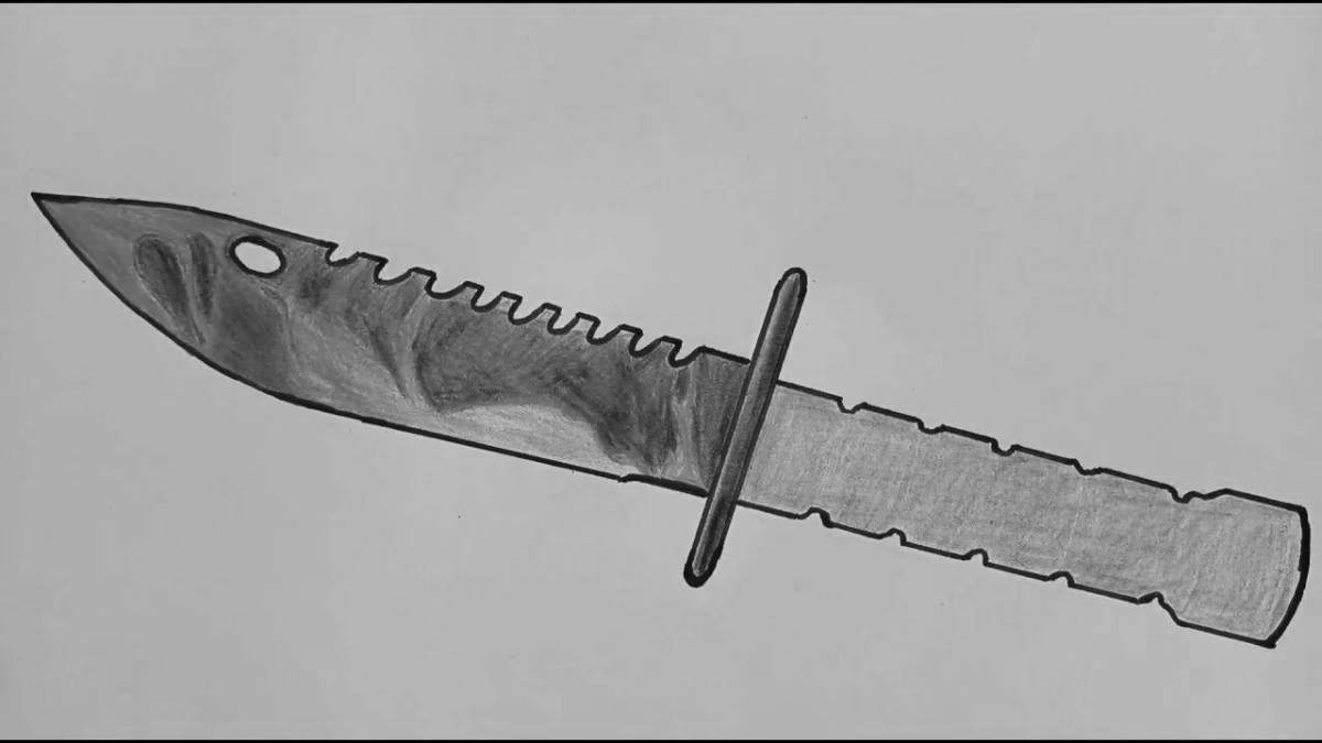 Привлекательный нож m9 раскраска