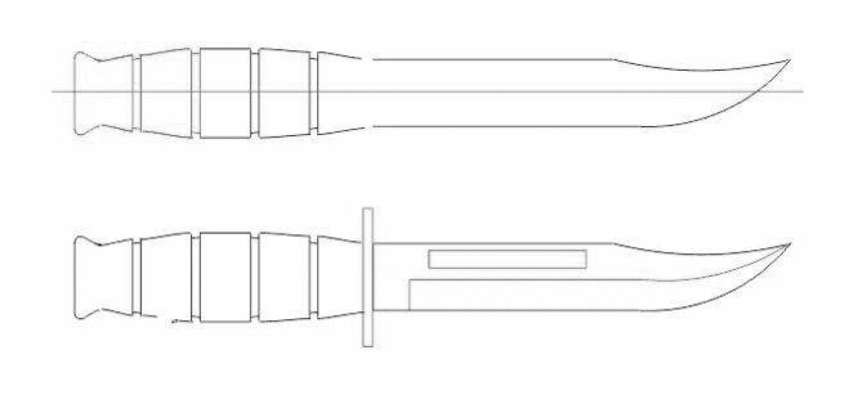Поразительно детализированная страница раскраски ножа m9