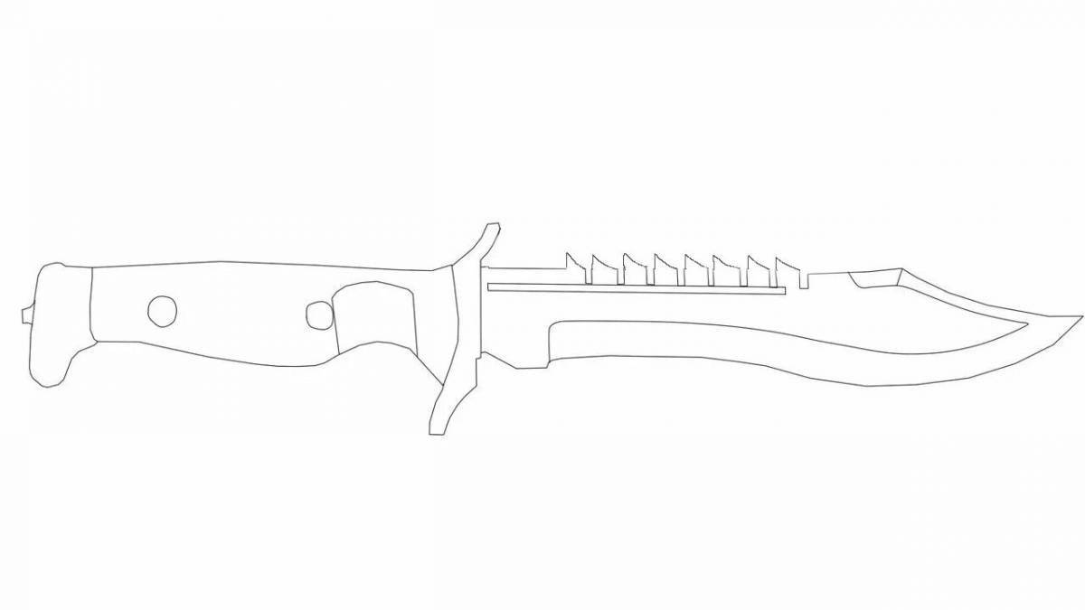 Intricate m9 knife coloring page