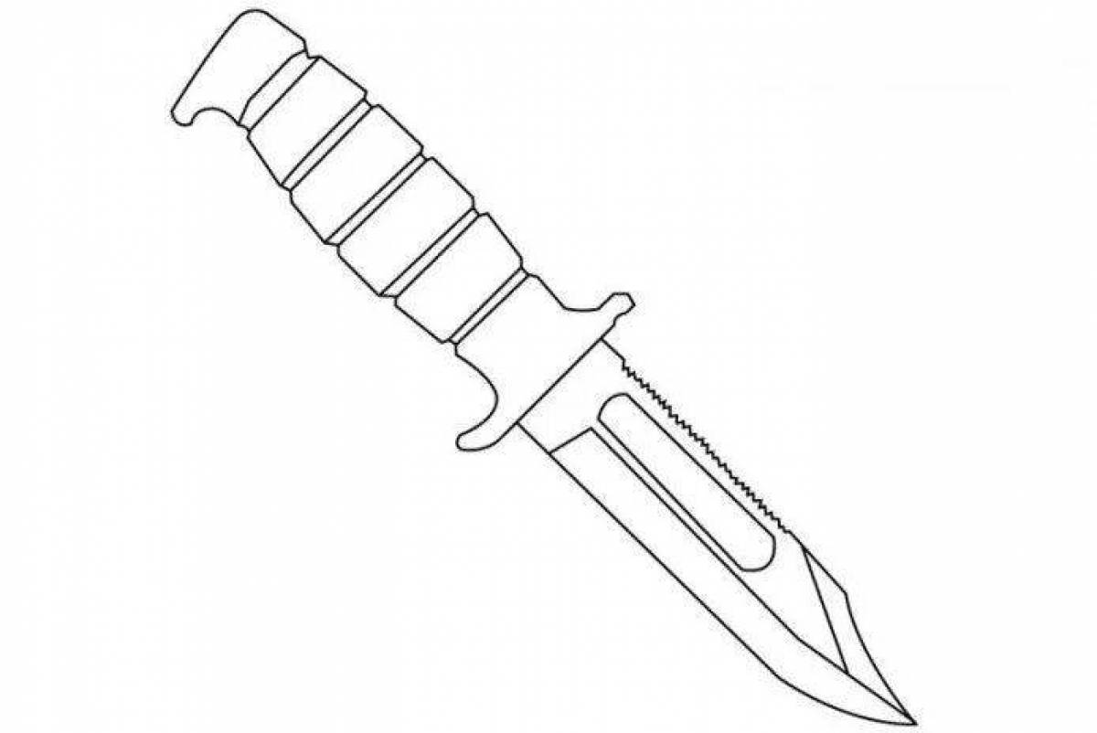 Раскраска сложный нож m9