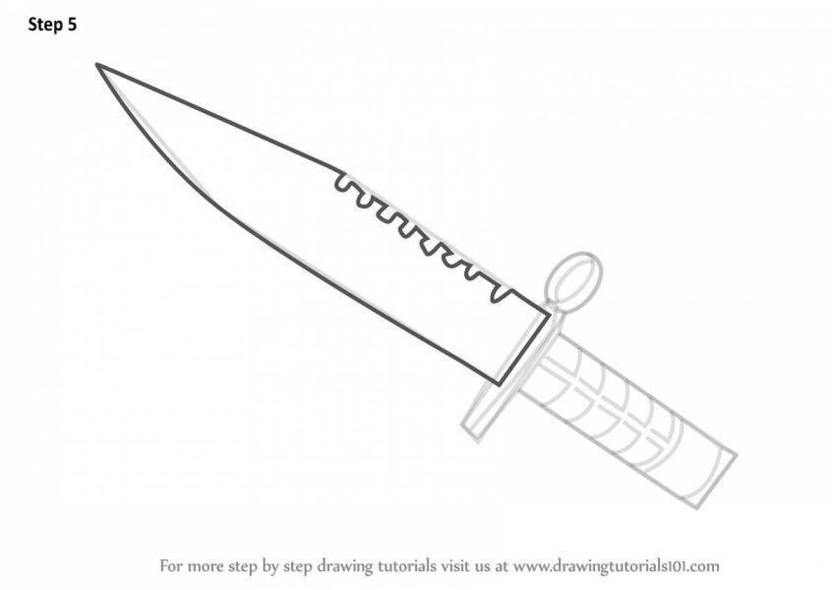 M9 exquisite knife coloring page