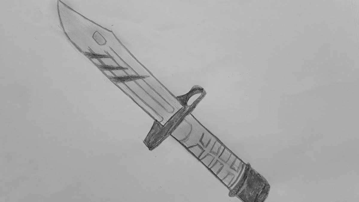 Раскраска элегантный нож m9