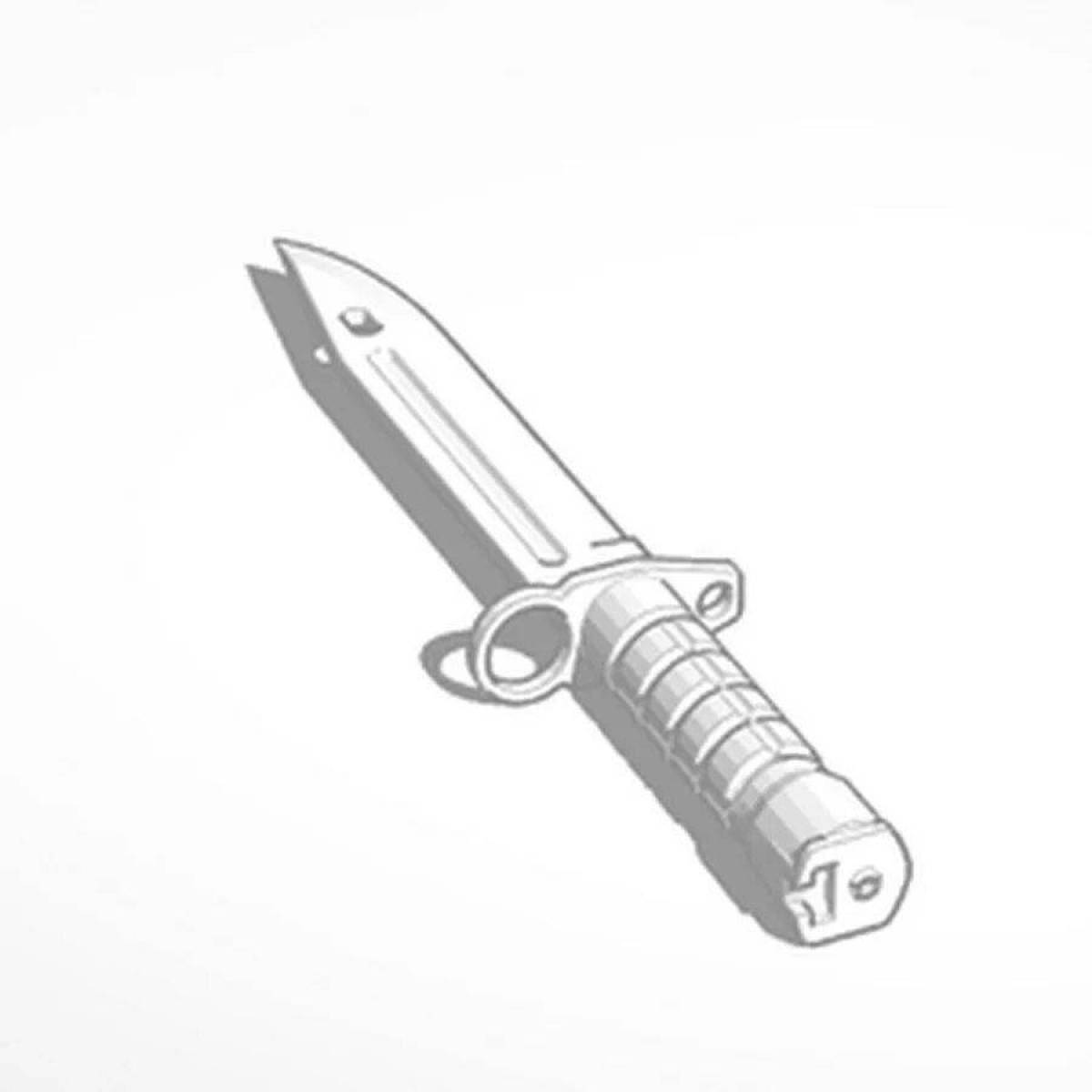 Уникальная страница раскраски ножа m9