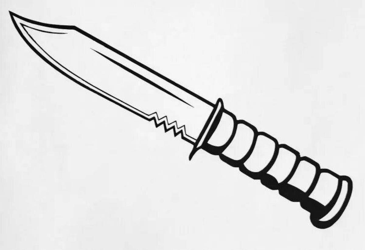 Playful m9 knife coloring page