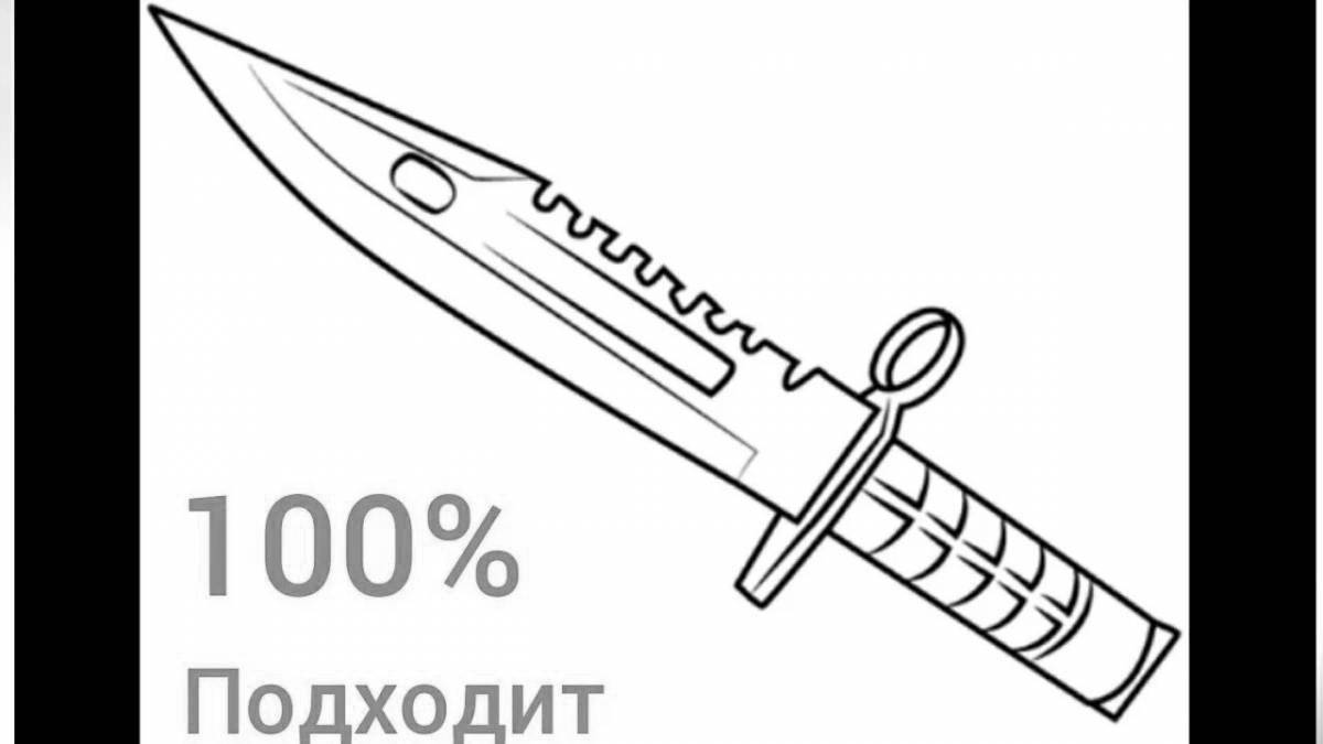 Color-explosion m9 knife coloring page