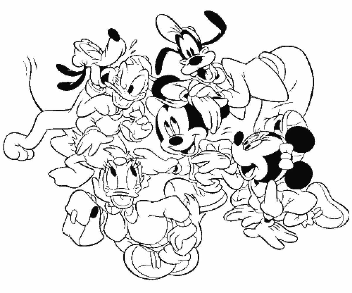 Whimsical coloring Disney cartoons