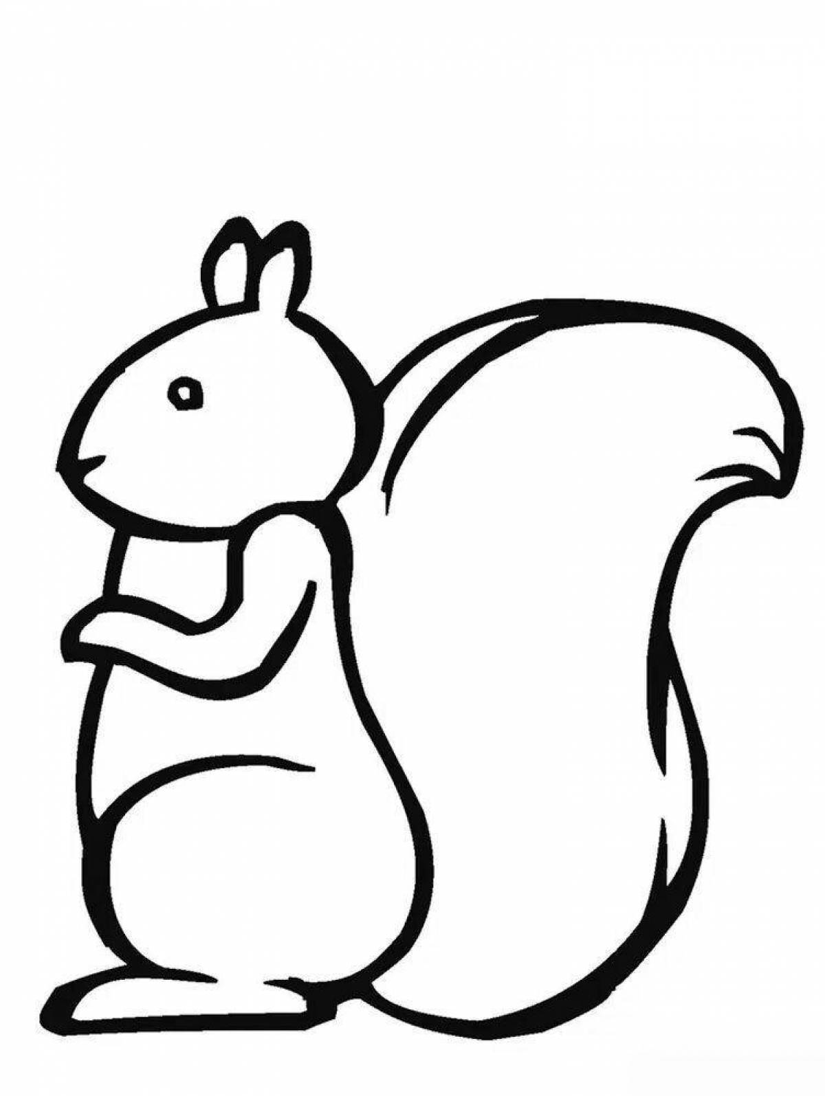 Naughty squirrel coloring page