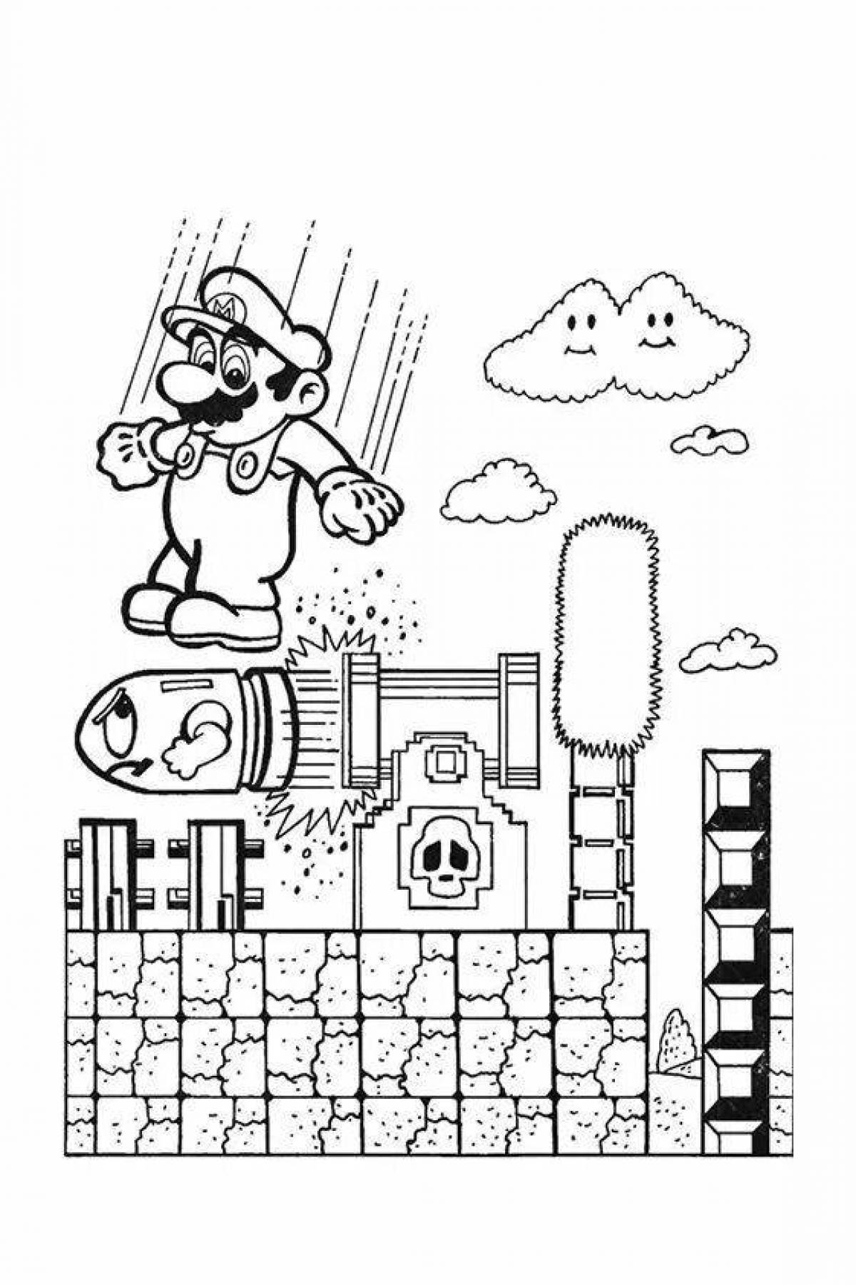Lego mario coloring book filled with color