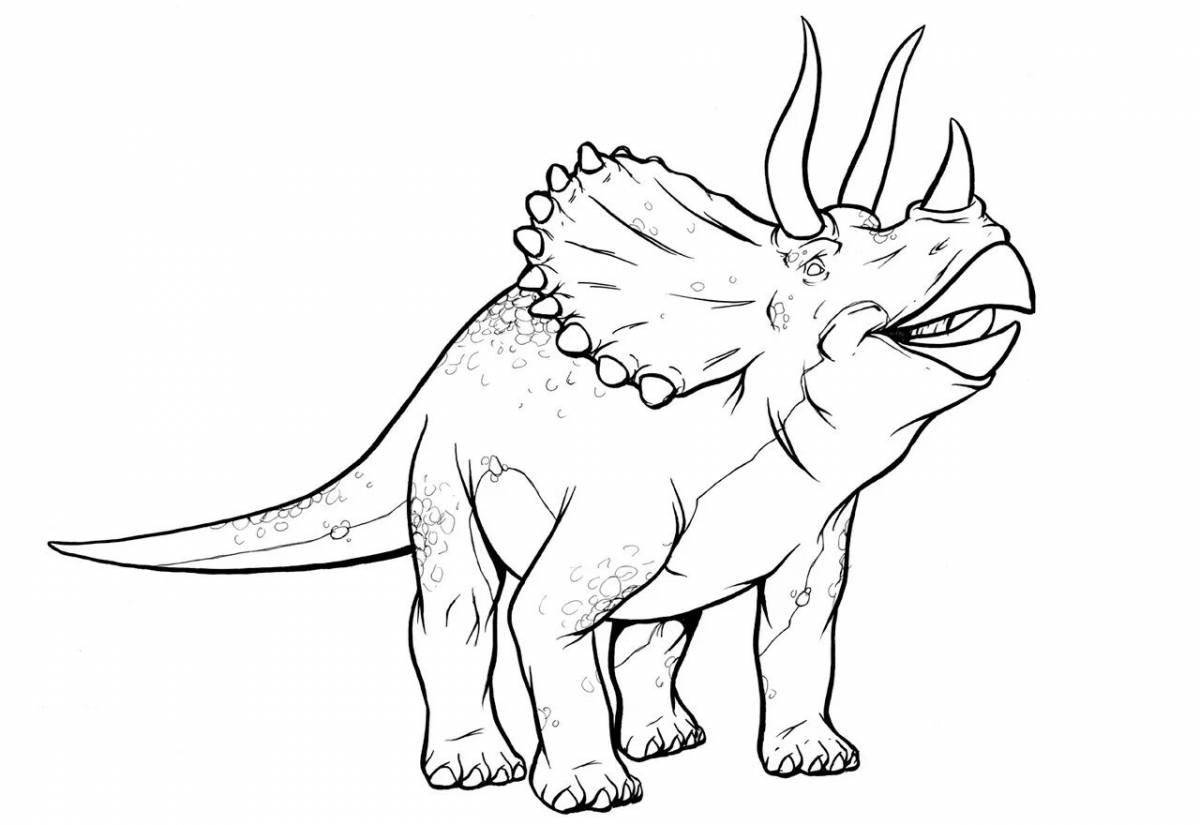 Coloring funny triceratops dinosaur
