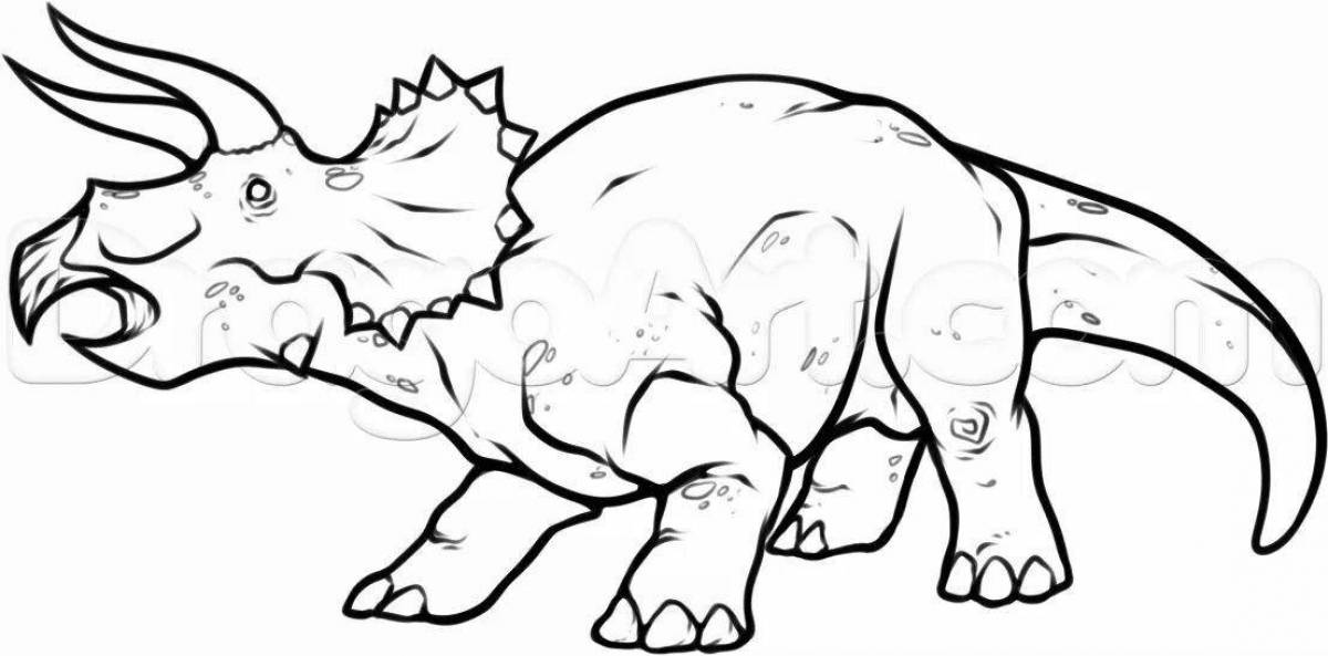 Dynamic Triceratops Dinosaur Coloring Page