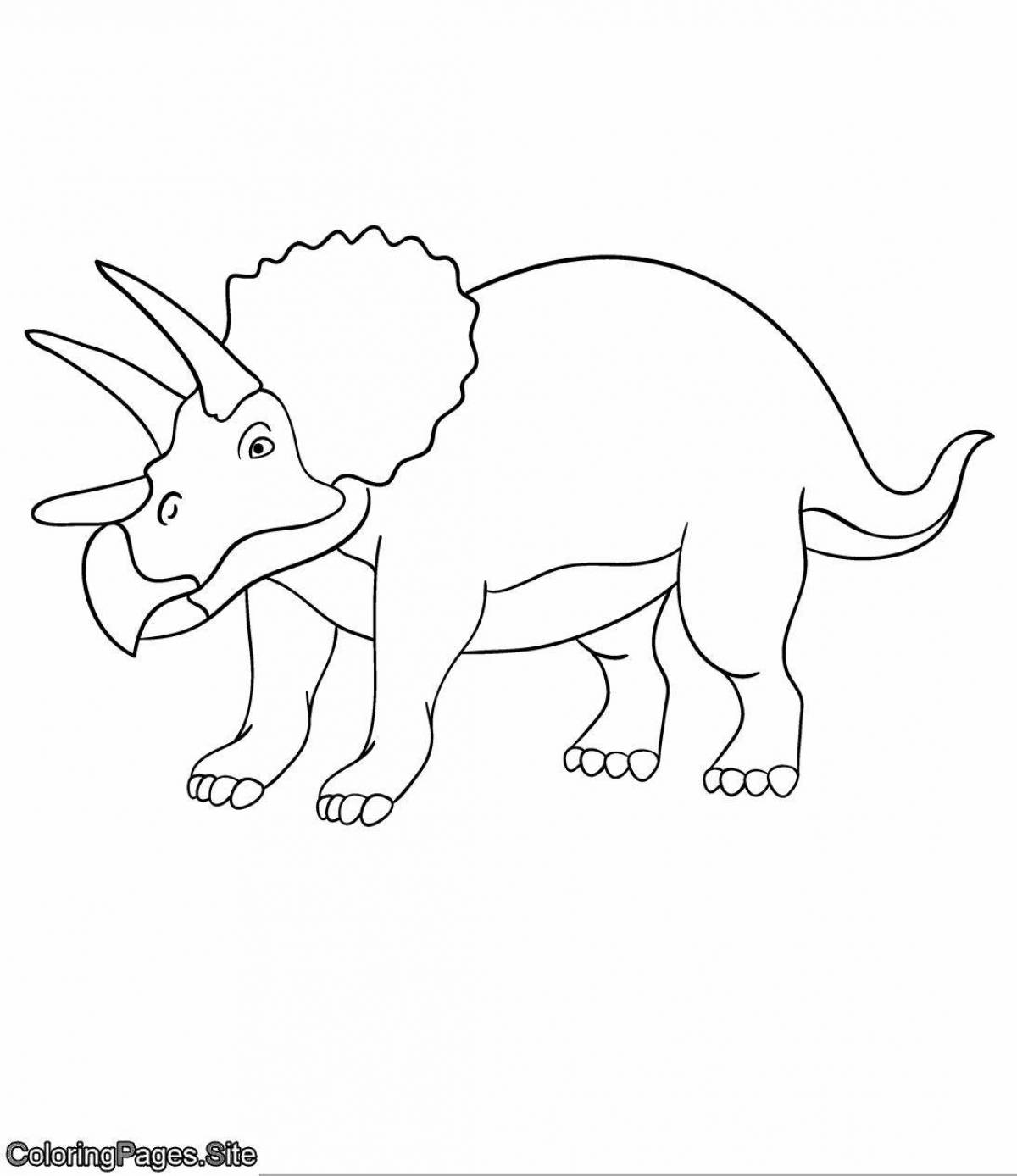 Очаровательная страница раскраски динозавров трицератопсов
