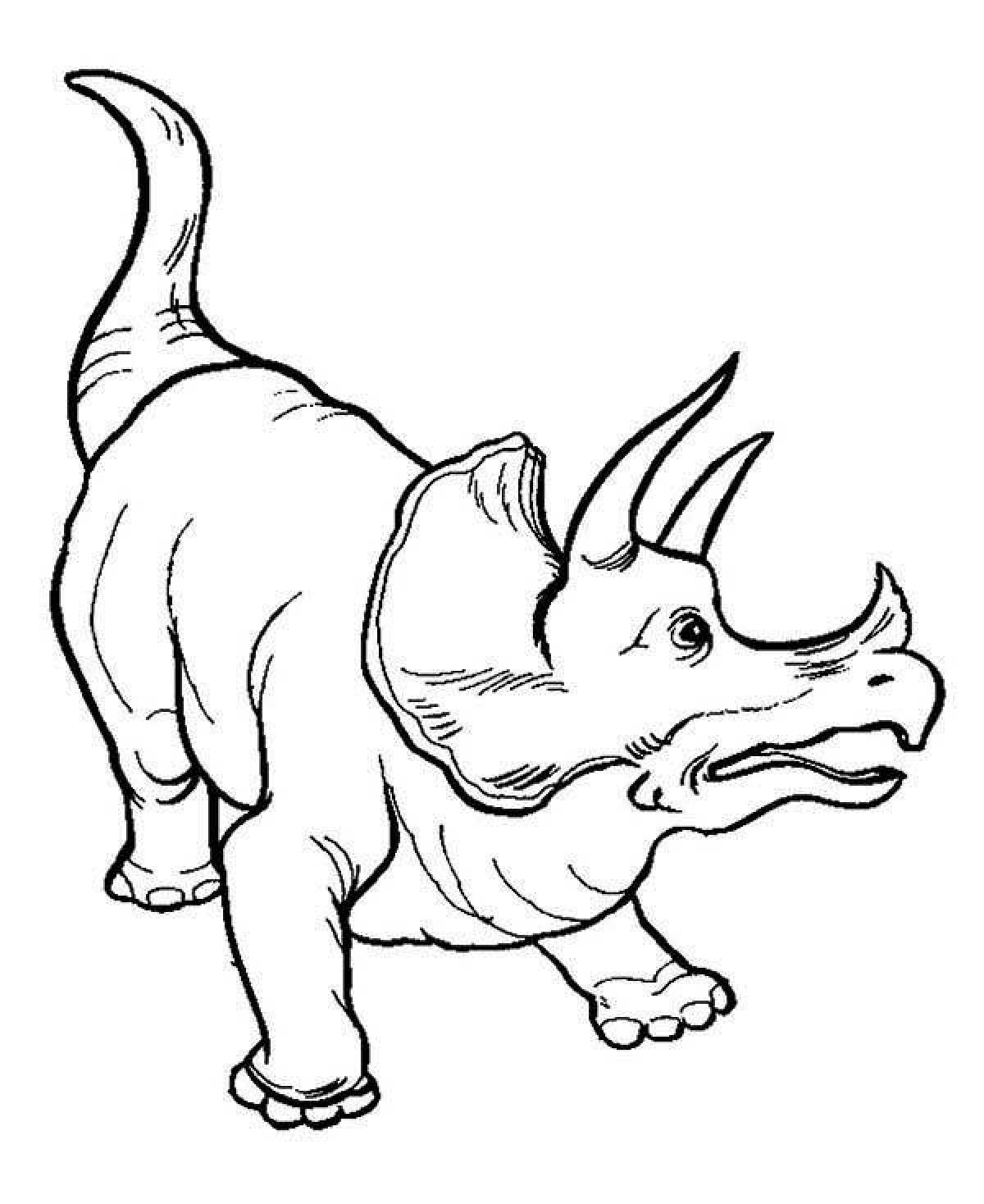Раскраска славный трицератопс динозавр