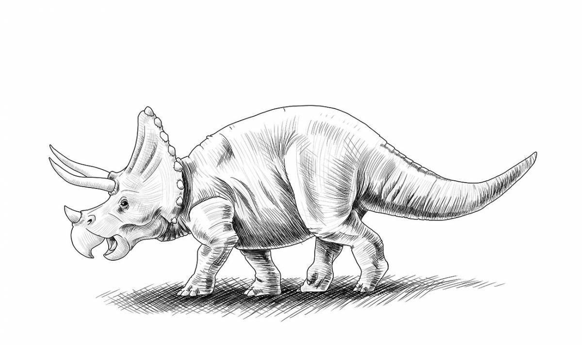 Раскраска великолепный динозавр трицератопс