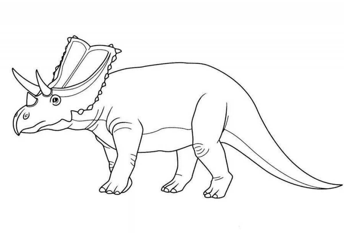 Раскраска сказочный трицератопс динозавр