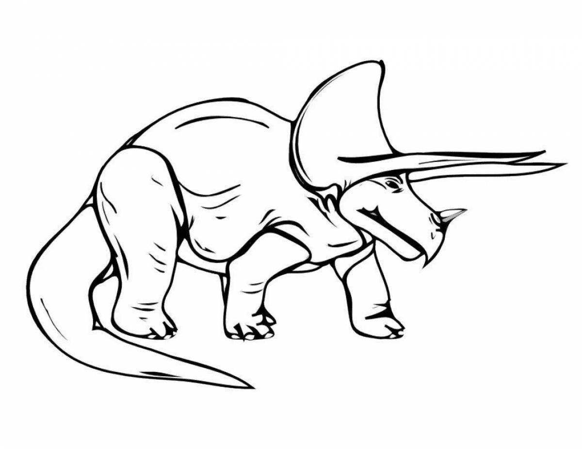 Dinosaur big triceratops coloring page