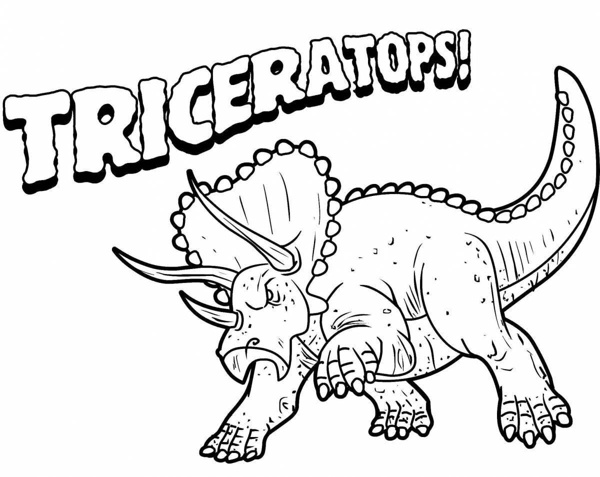 Coloring page dazzling triceratops dinosaur
