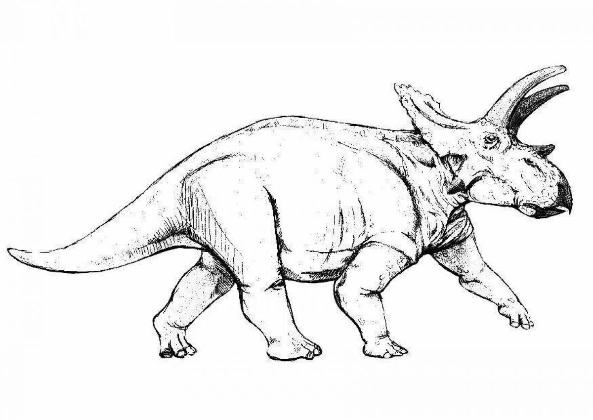 Coloring book exquisite triceratops dinosaur