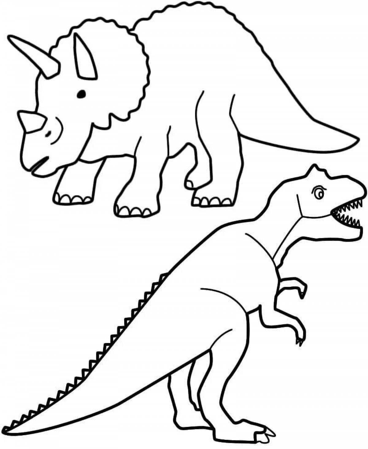 Раскраска живой трицератопс динозавр