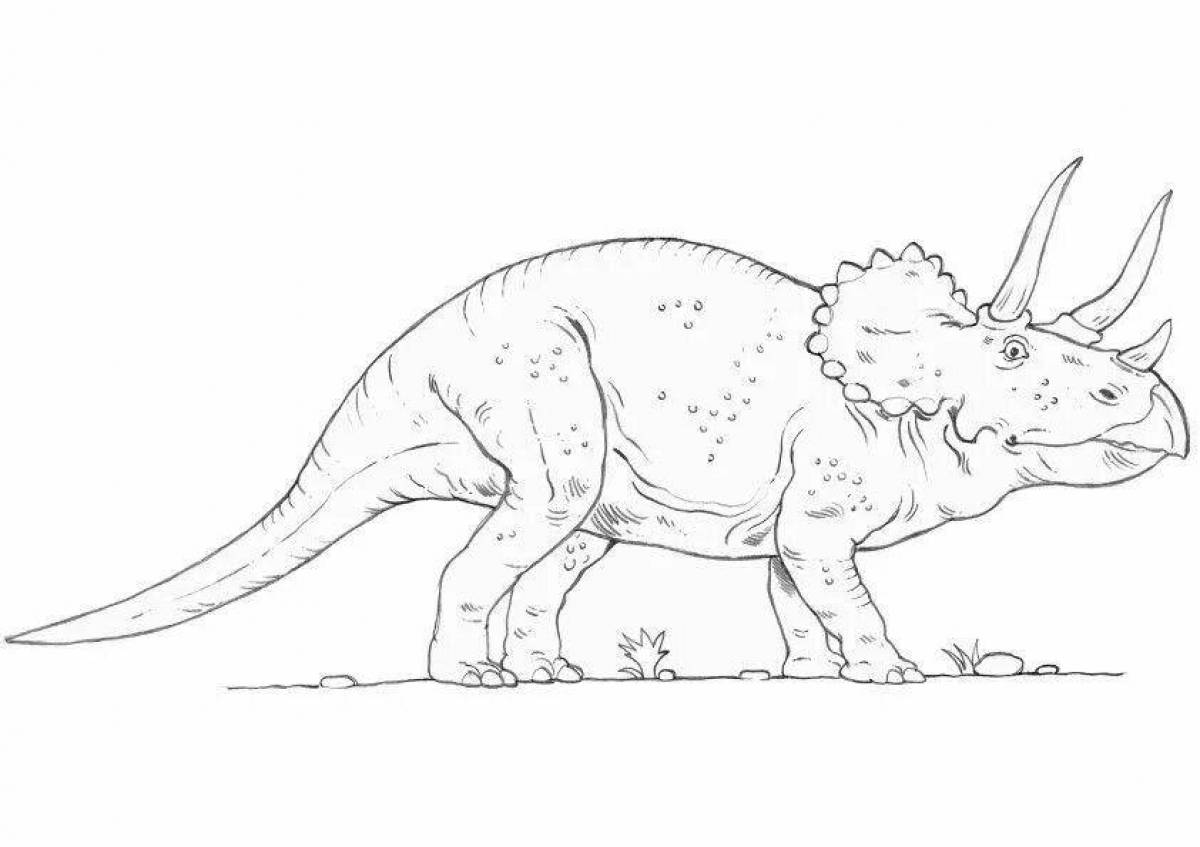 Раскраска потрясающий динозавр трицератопс