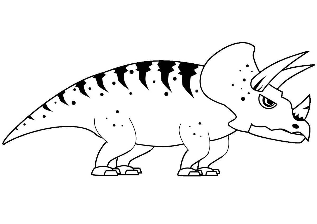 Раскраска светящийся трицератопс динозавр