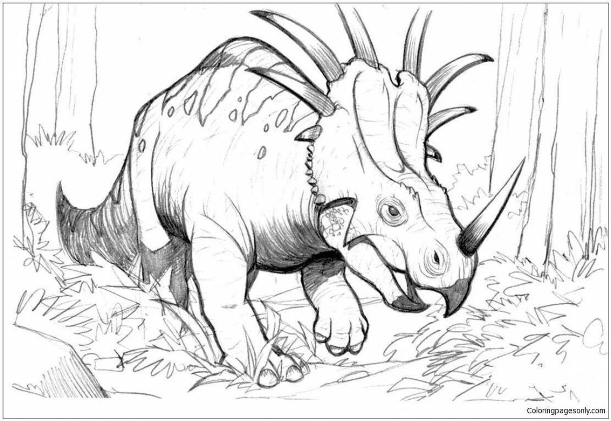 Волнующая раскраска трицератопс динозавр