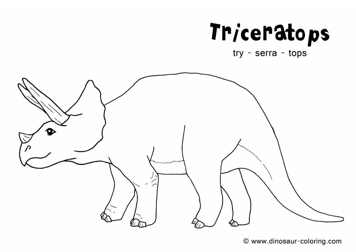 Раскраска динозавр динамический трицератопс