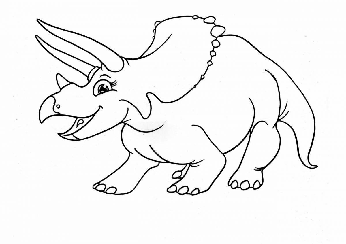 Outstanding triceratops dinosaur coloring page