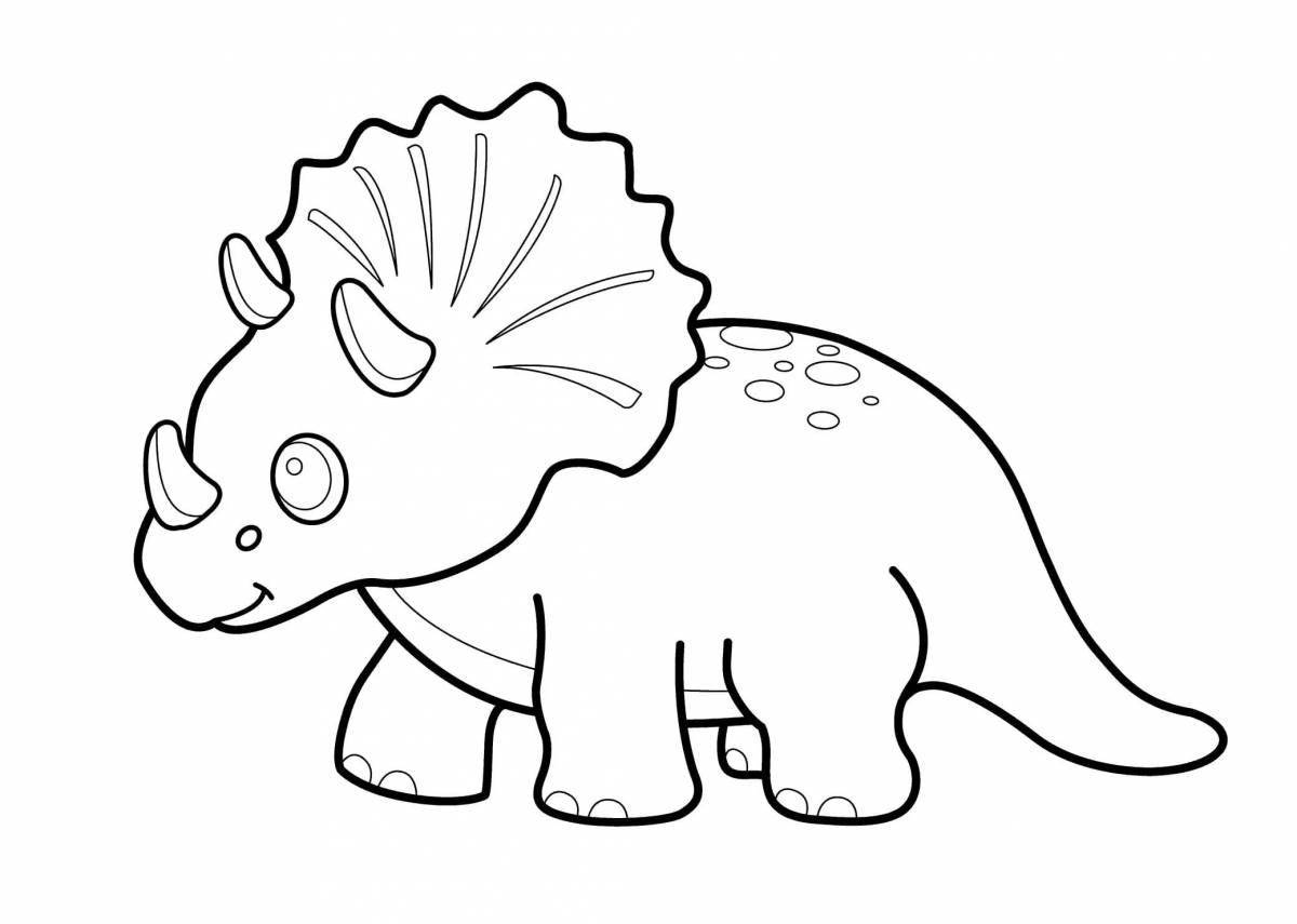 Блестящий трицератопс динозавр раскраска