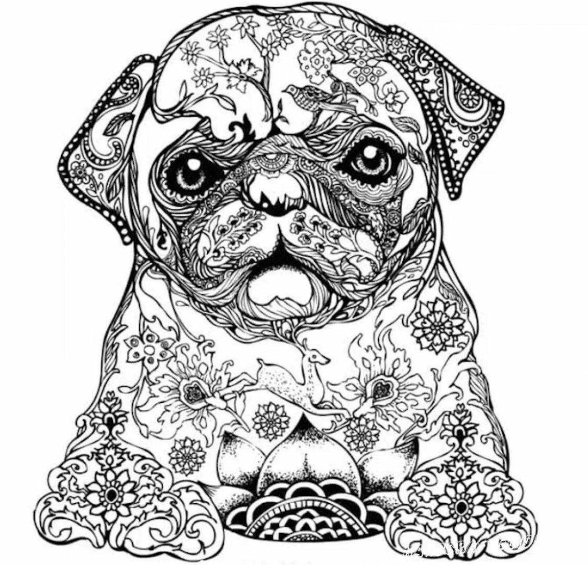 Majestic dogs coloring pages for adults