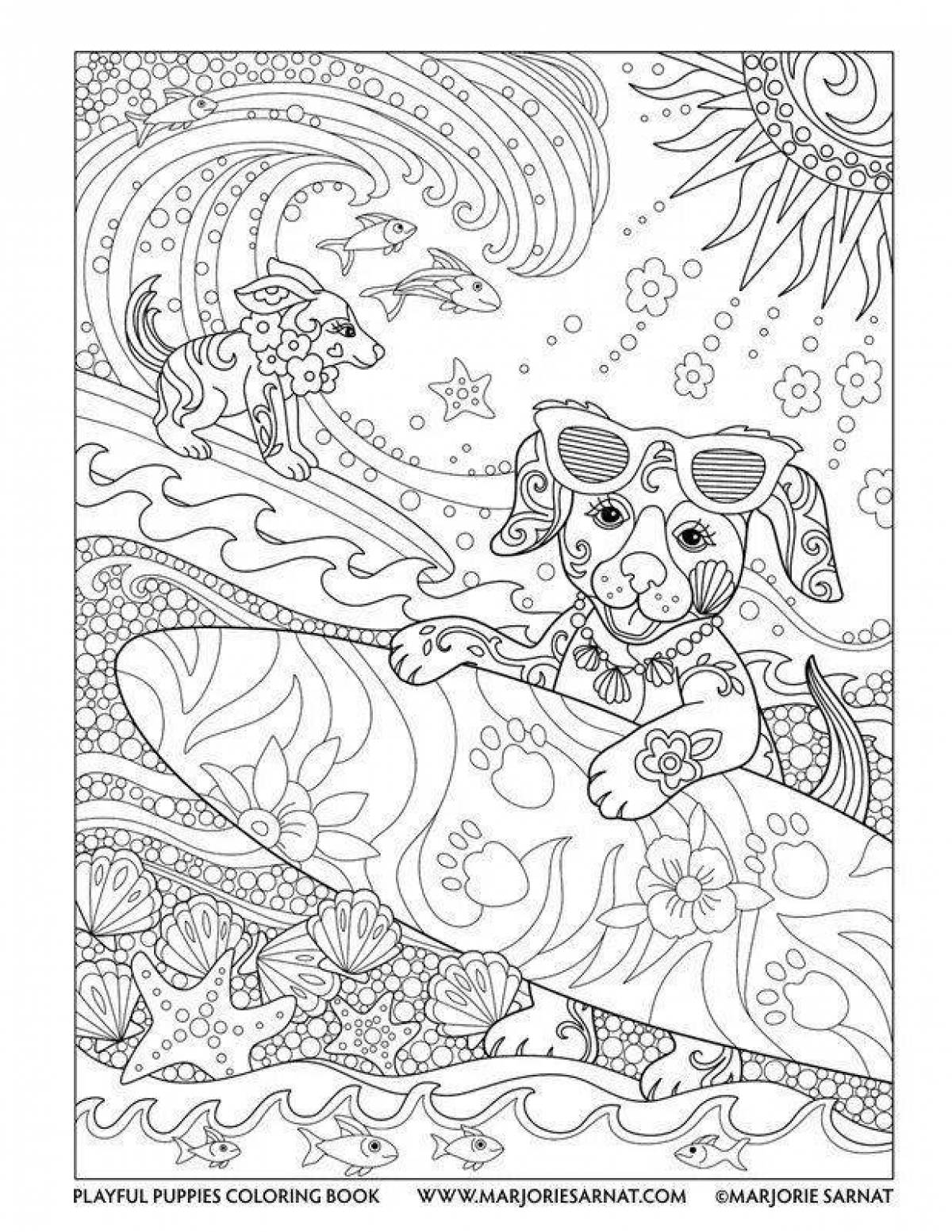 Loyal dog coloring pages for adults