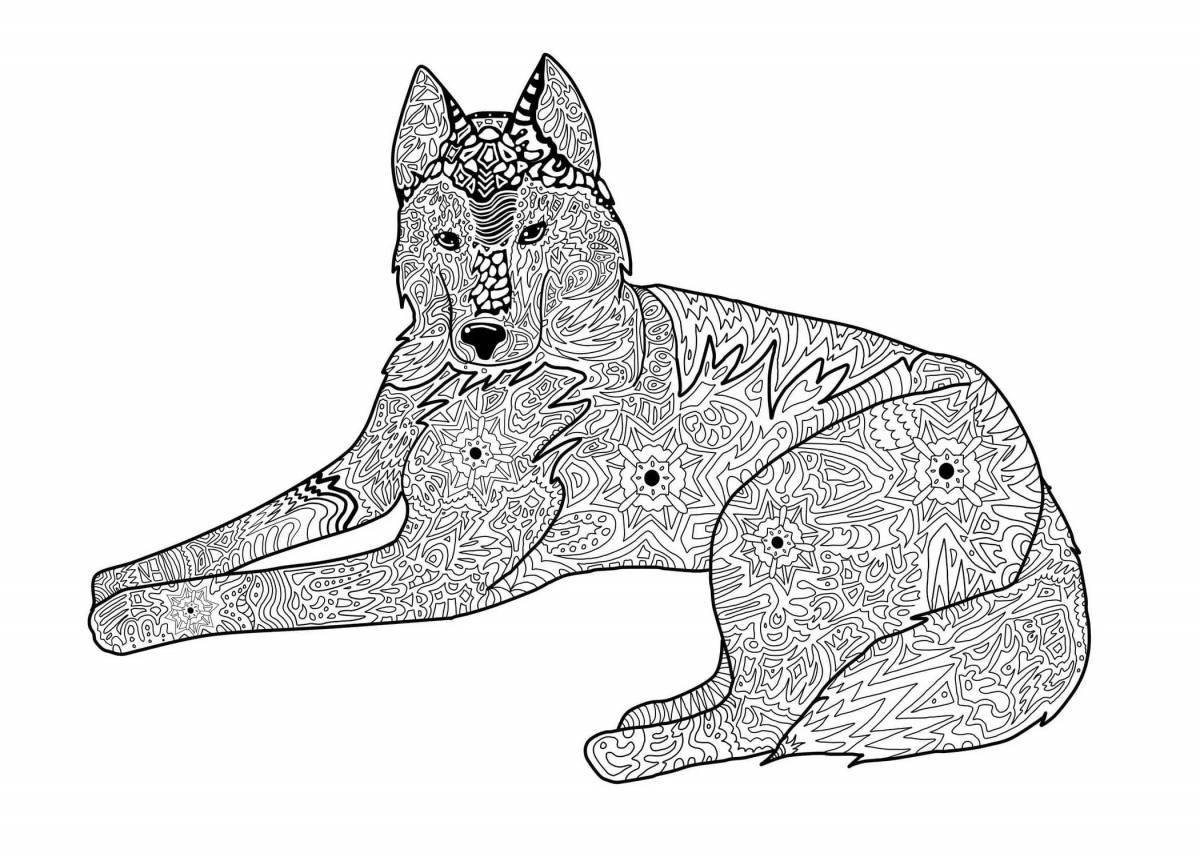 Witty dog ​​coloring pages for adults
