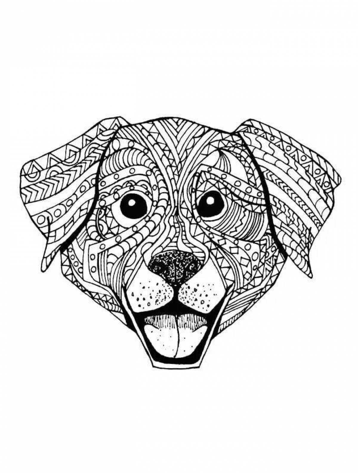 Sweet dog coloring pages for adults