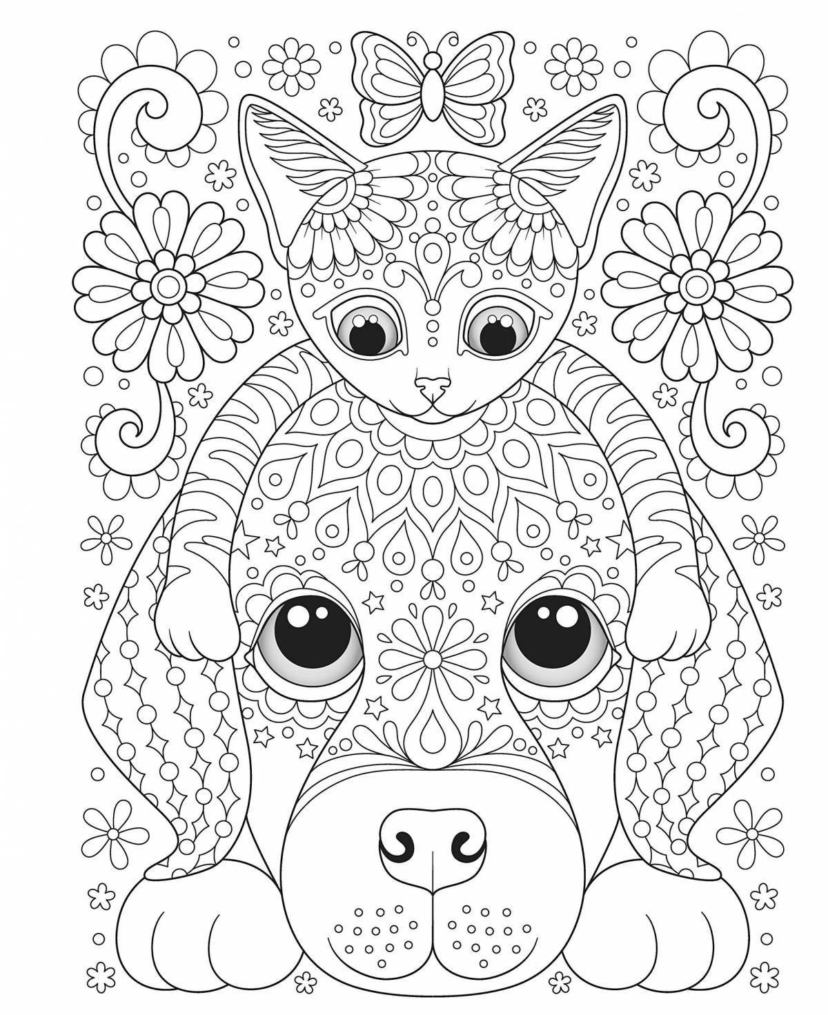 Intelligent dog coloring pages for adults