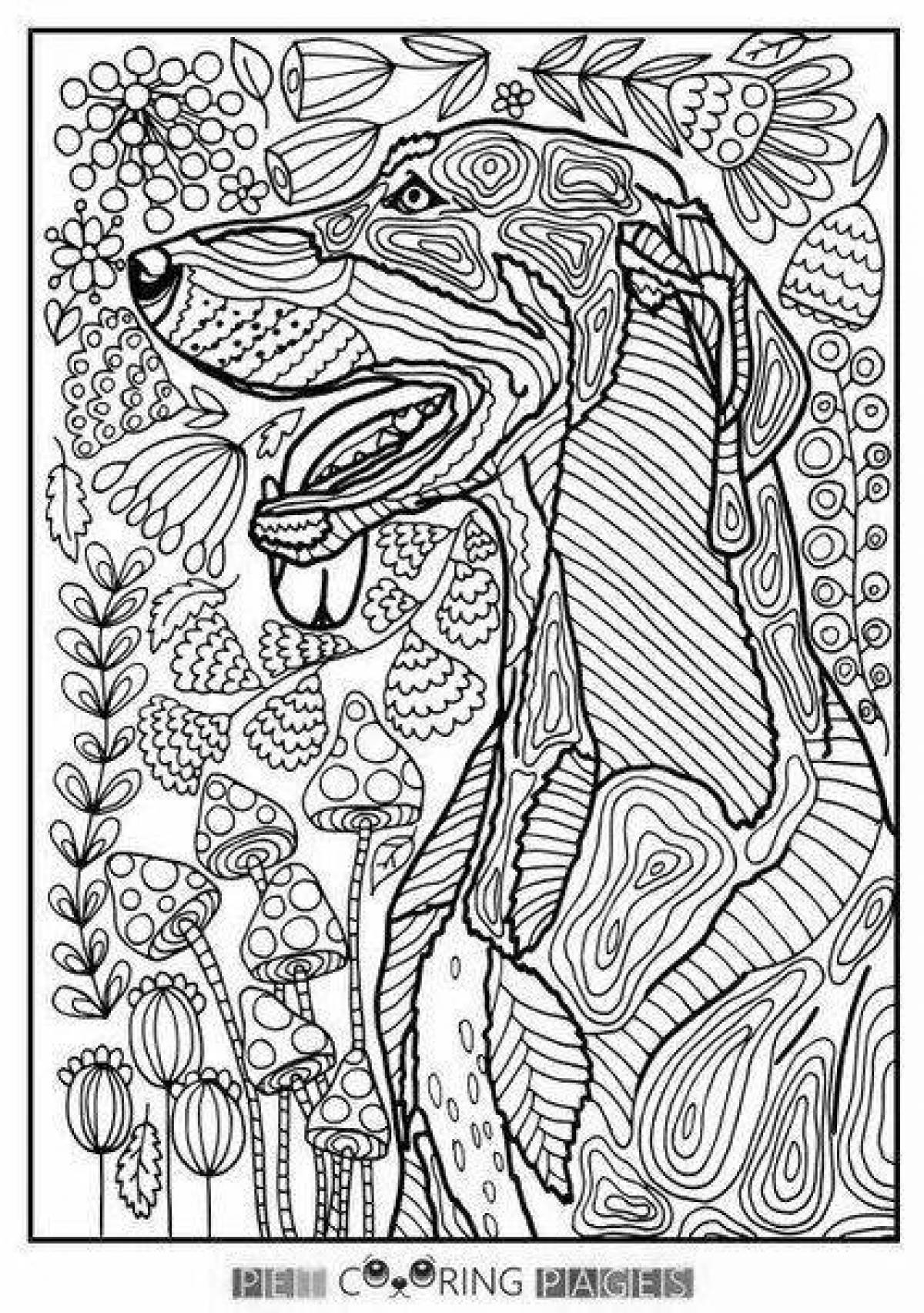 Disturbing dog coloring pages for adults
