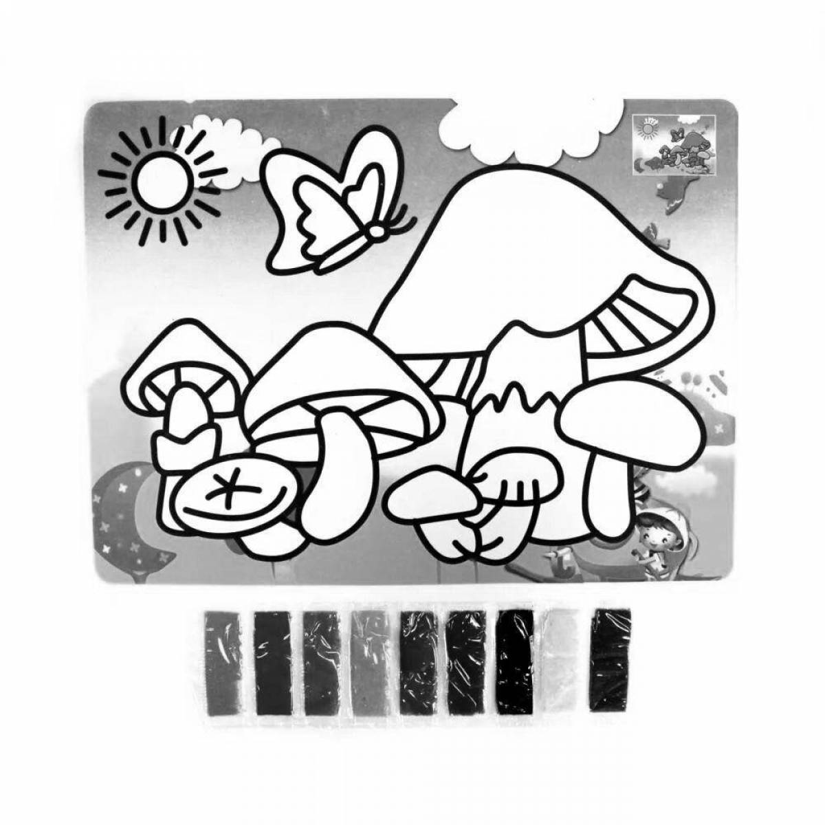 Раскраска радостные смешарики из песка