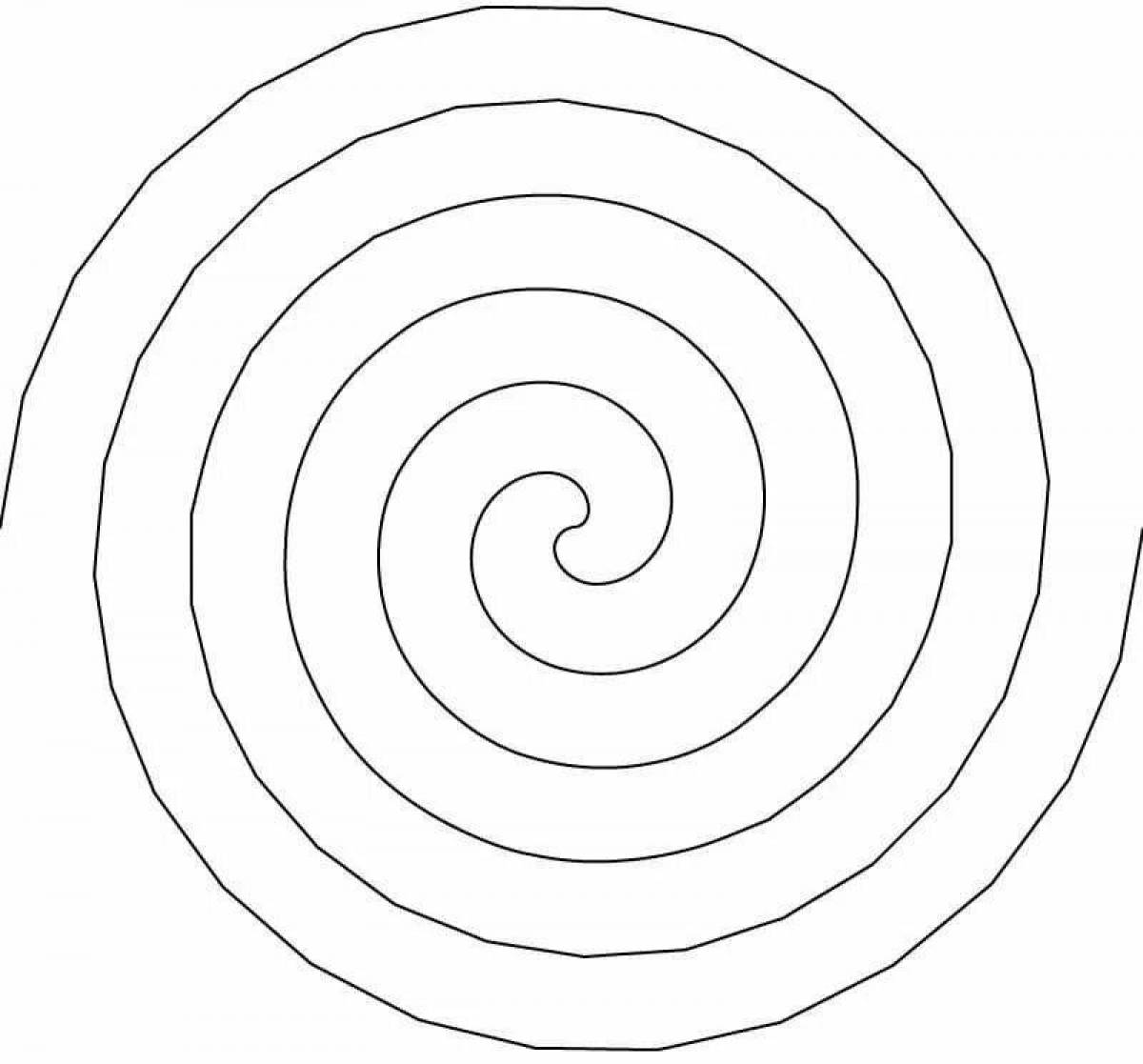 Create a fun round spiral coloring page