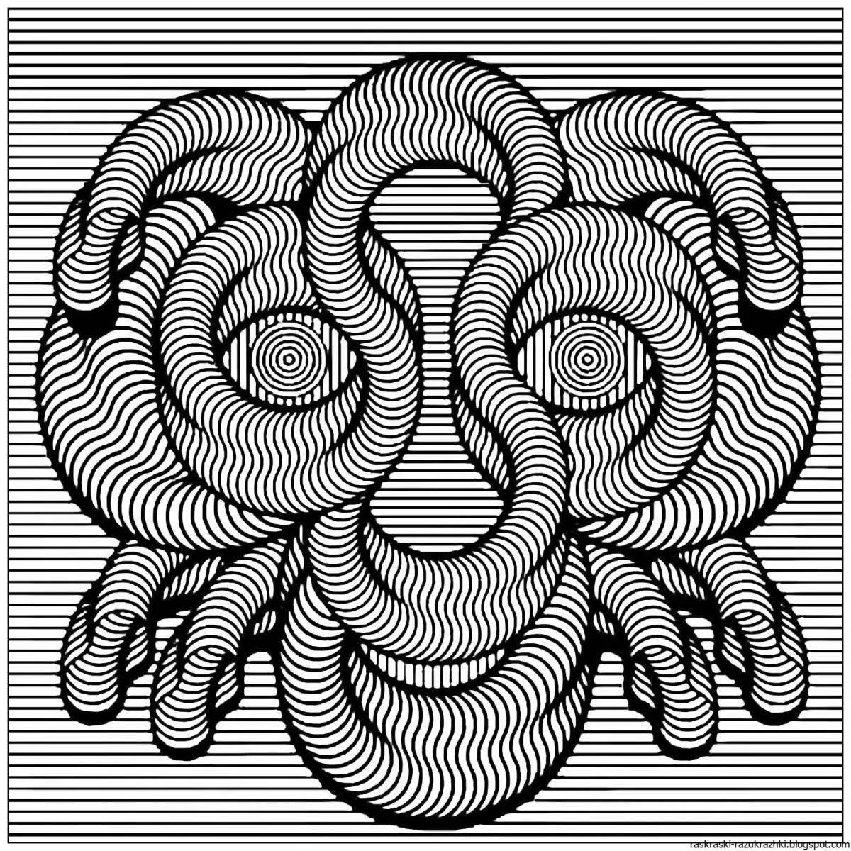 Detailed page for creating a circular spiral coloring page