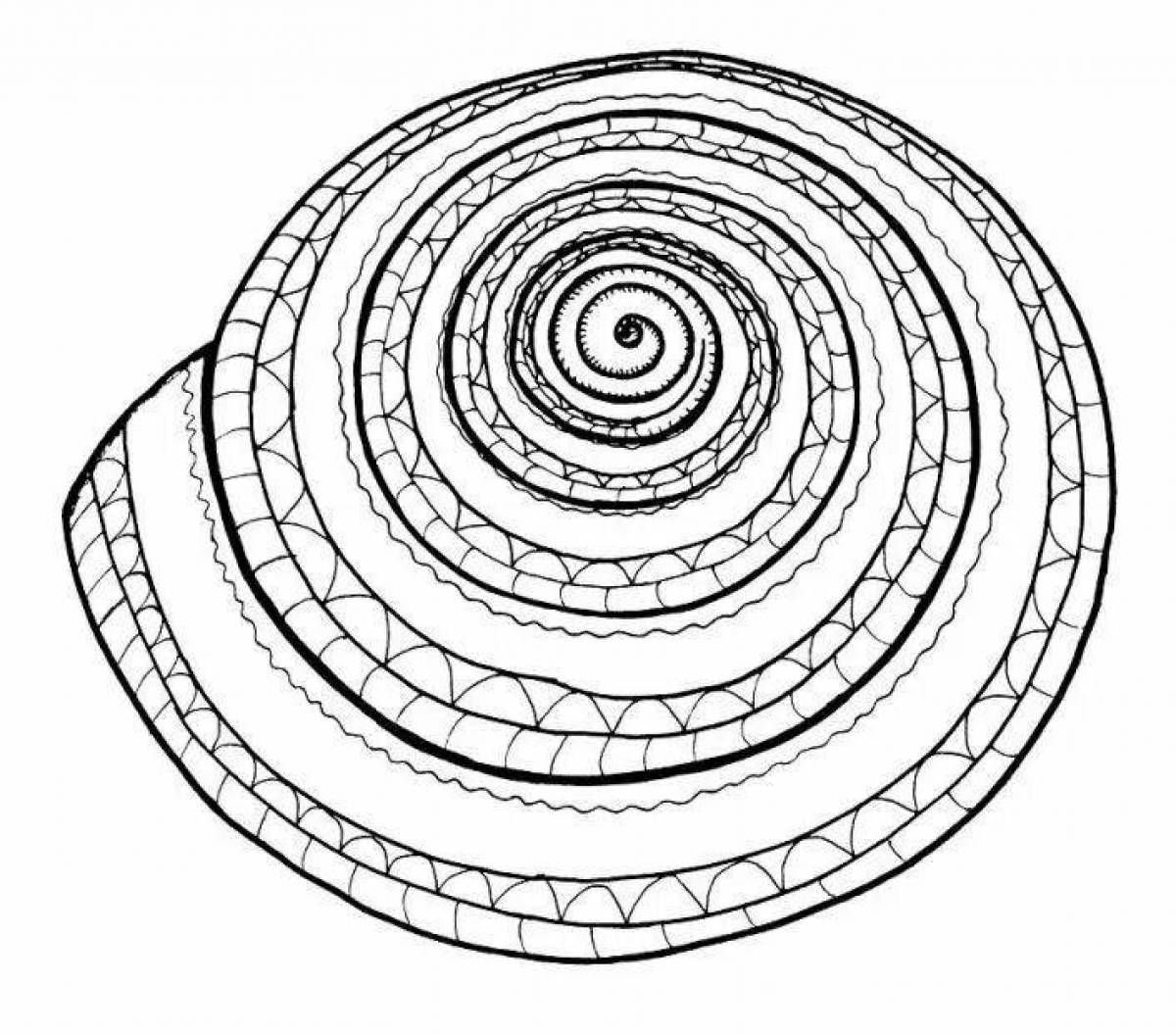 Жирная круглая спираль создать раскраску
