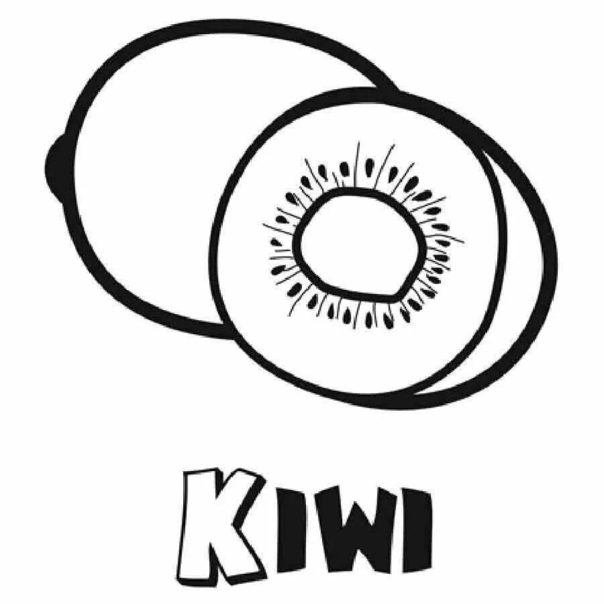 Colorful kiwi coloring page for kids