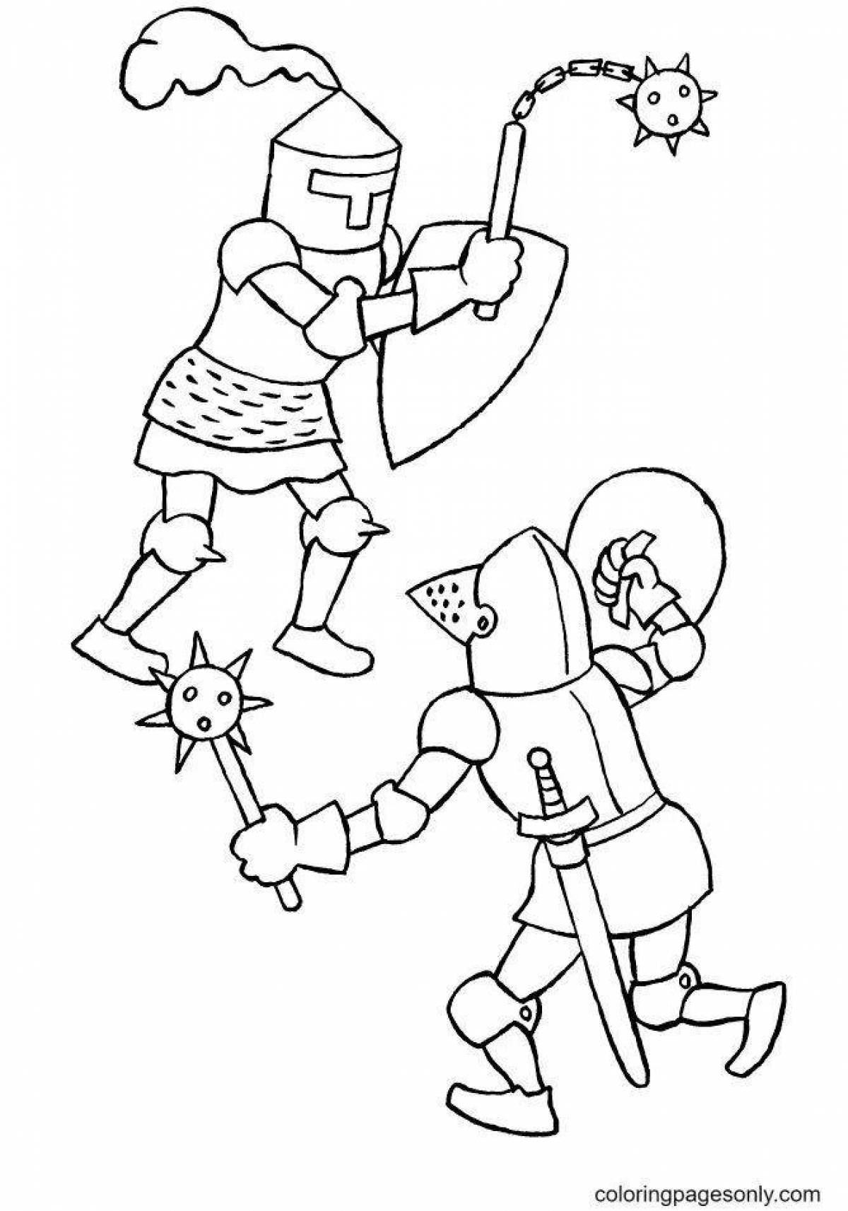 Royal knight coloring book for kids