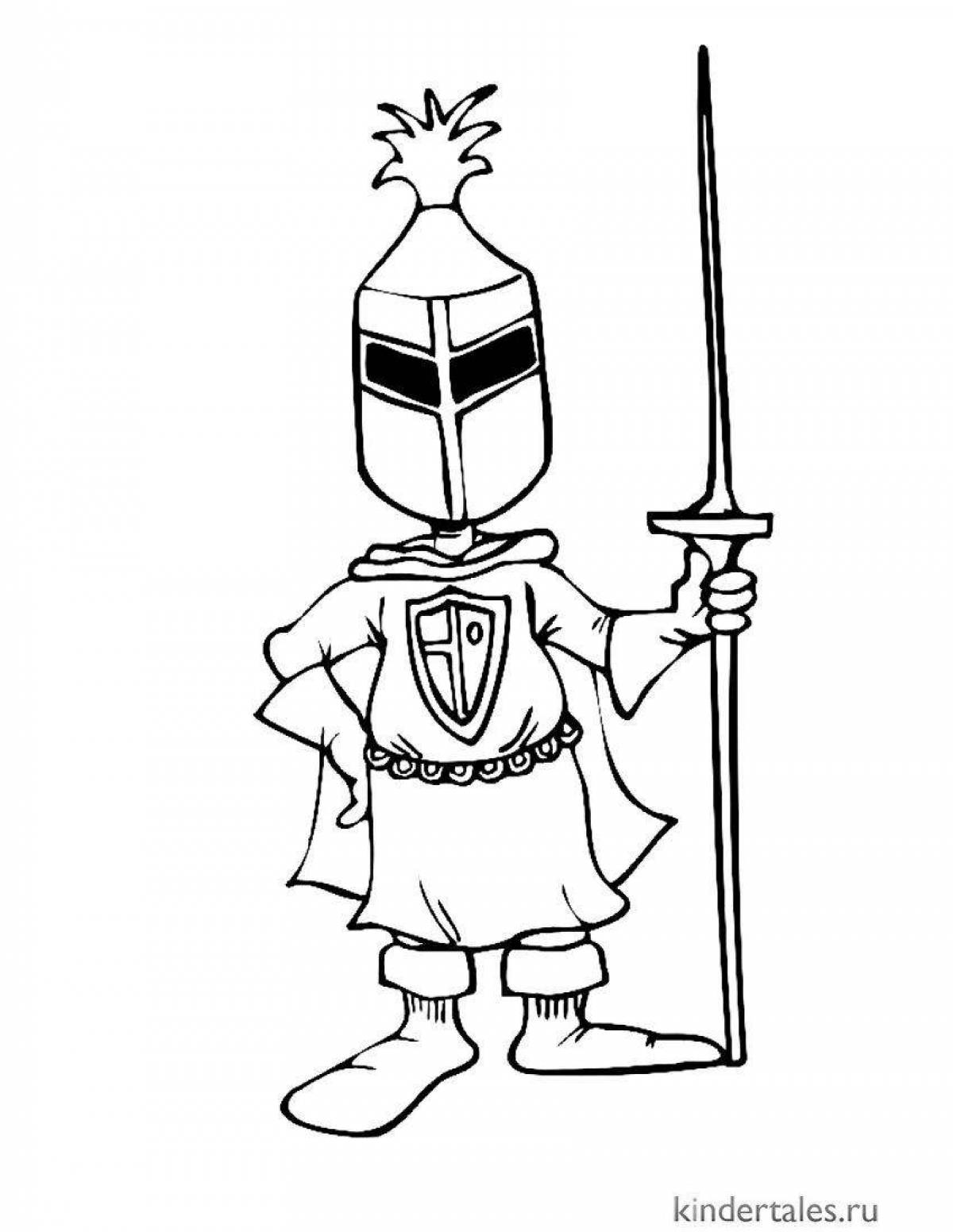 Famous knight coloring book for kids