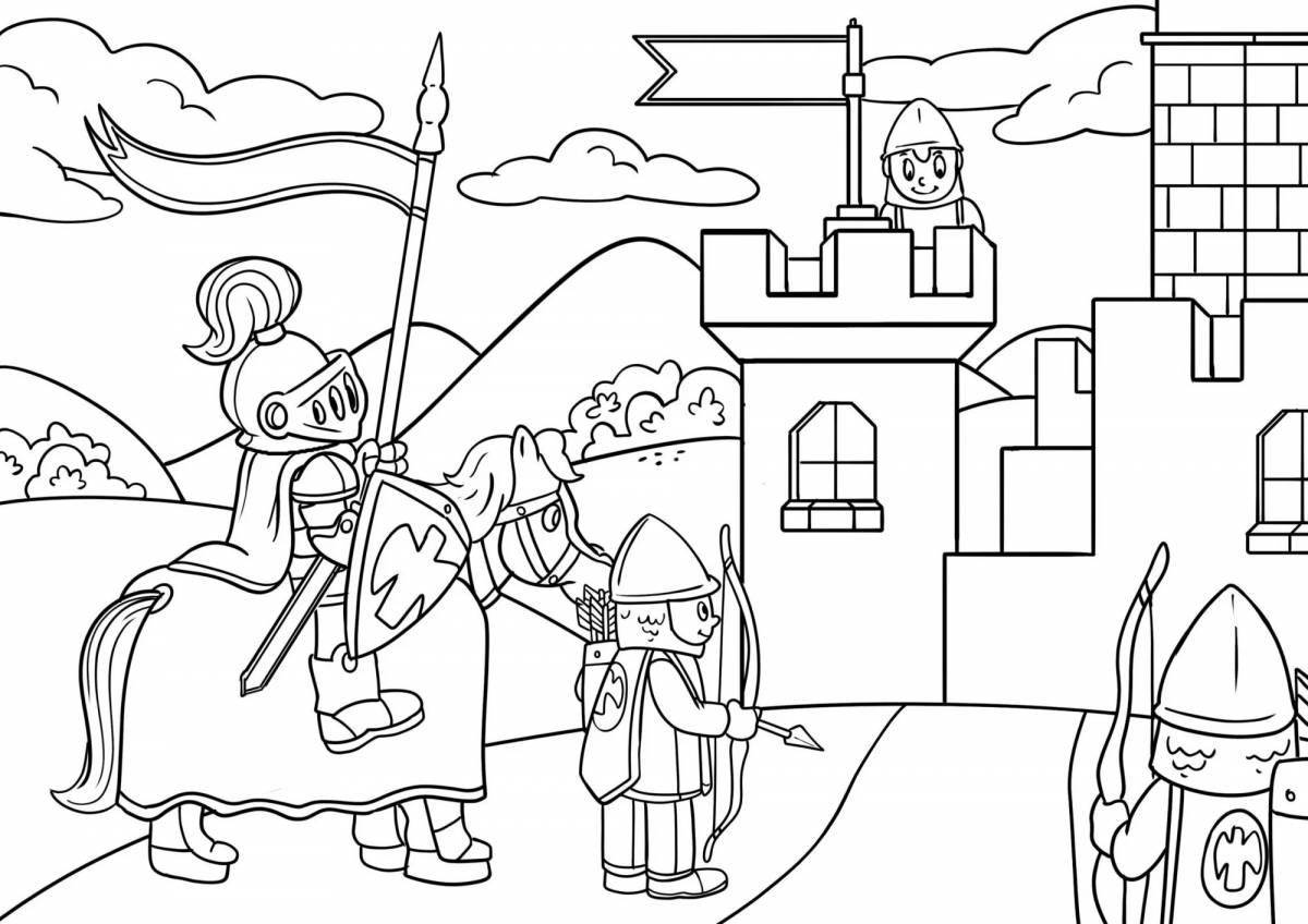 Glitter knight coloring book for kids