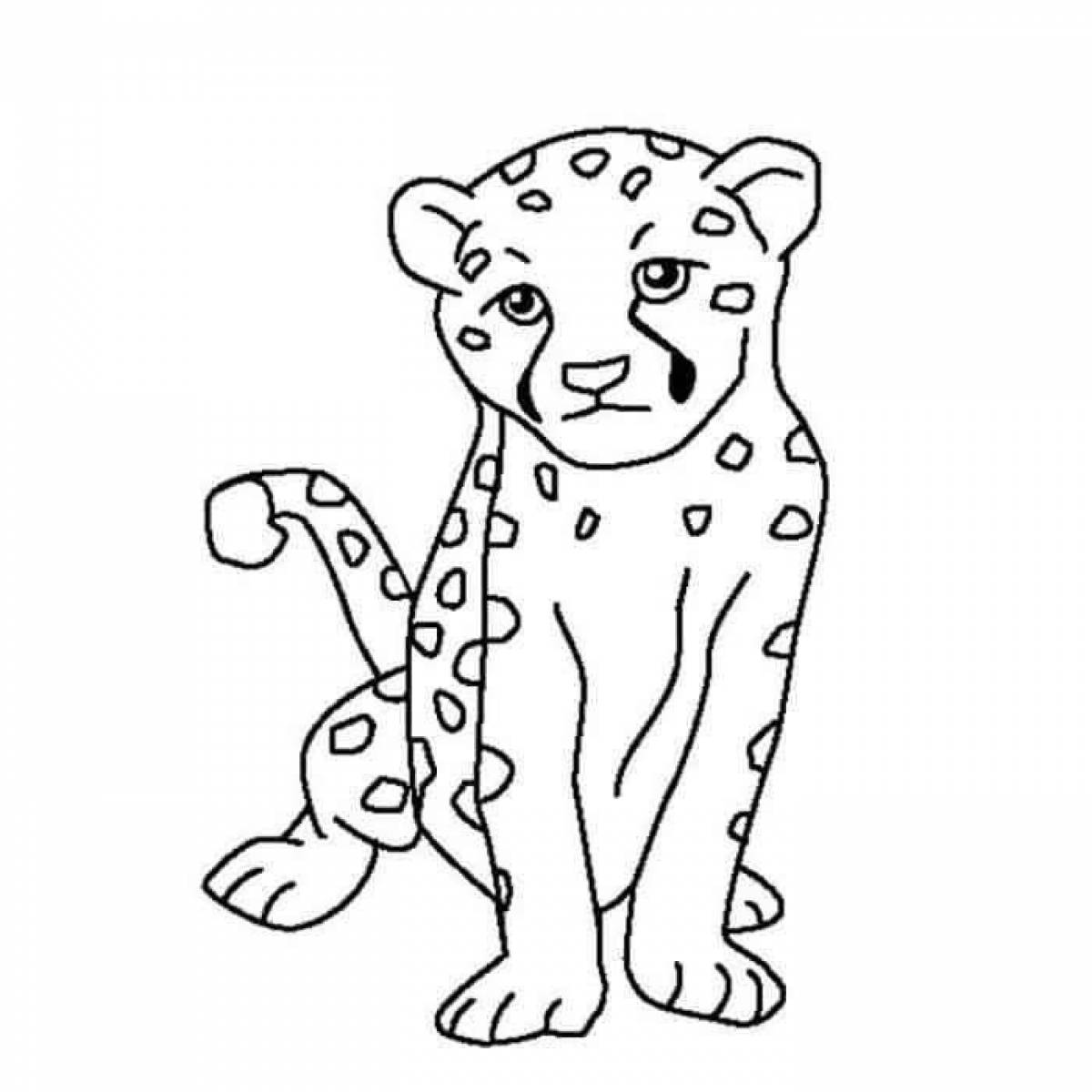 Coloring book fat cheetah for kids