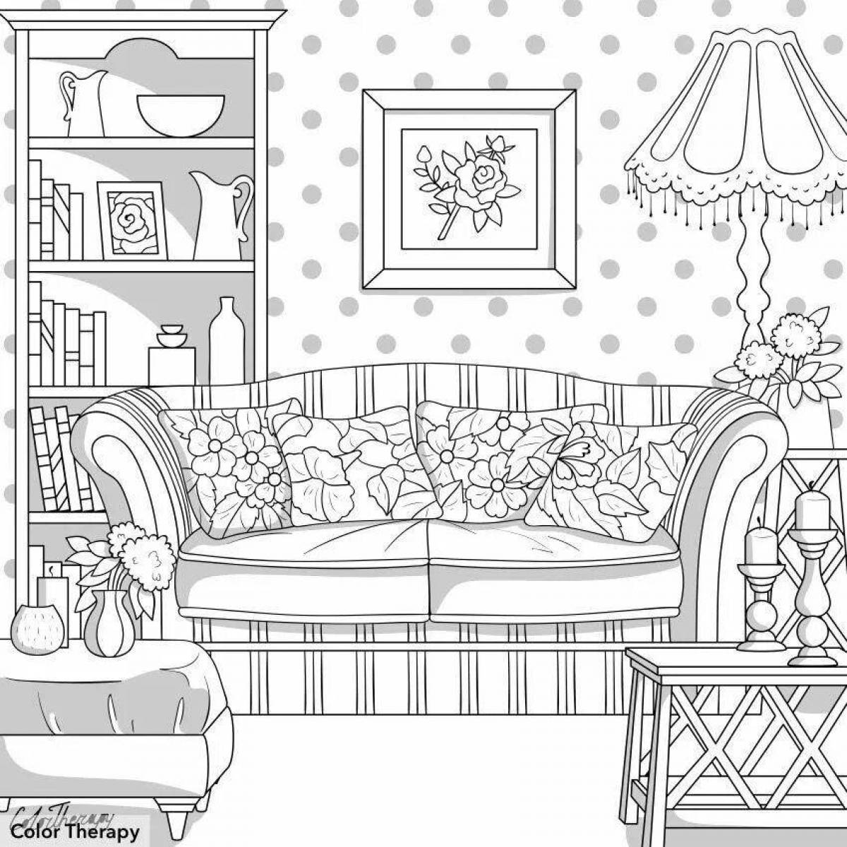 Magic girl's room coloring page