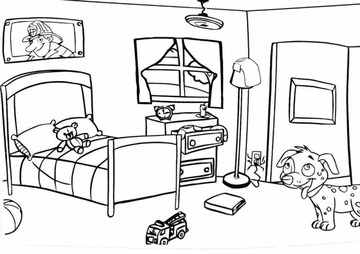Coloring room of the soothing girl