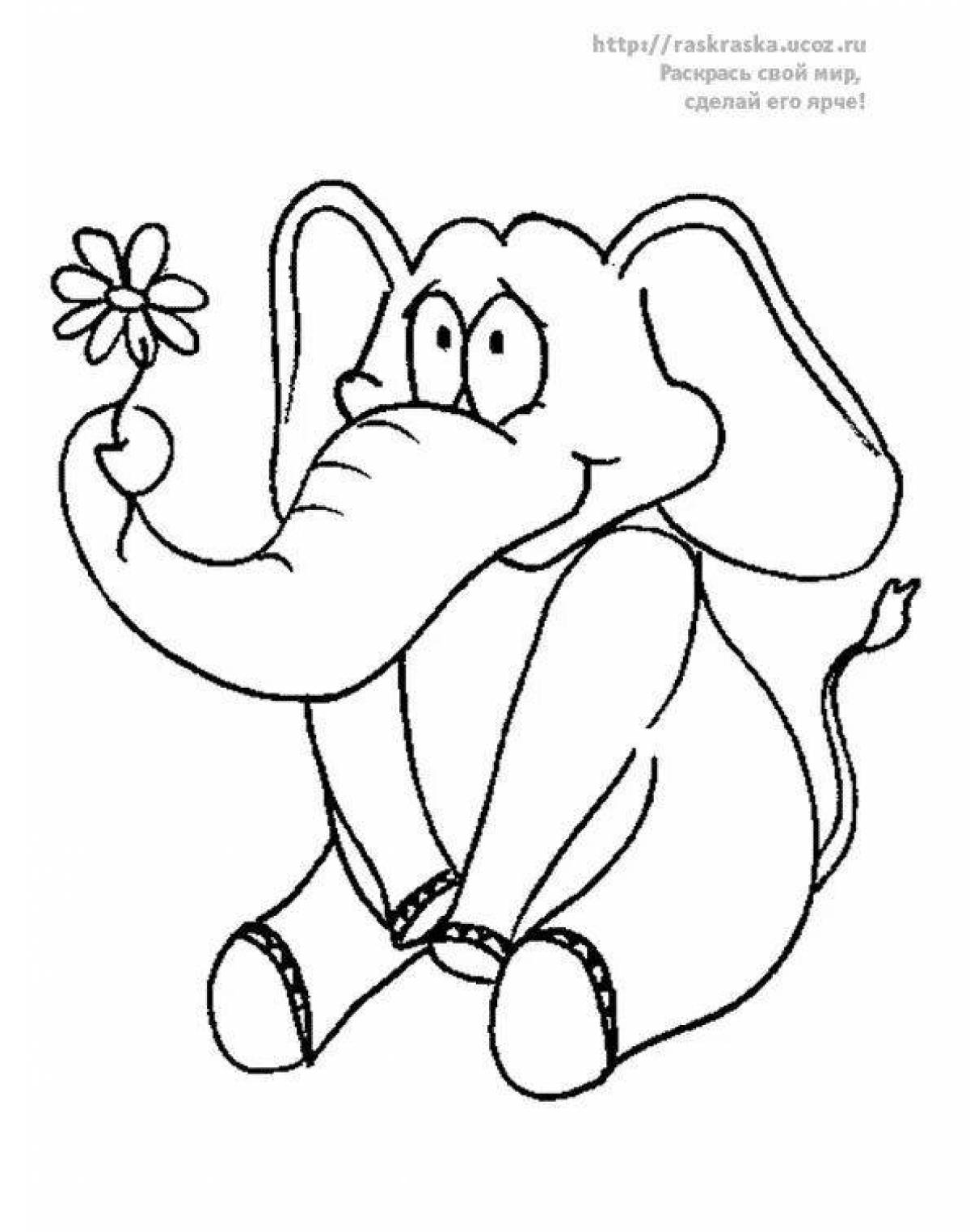 Exciting elephant and girl coloring book