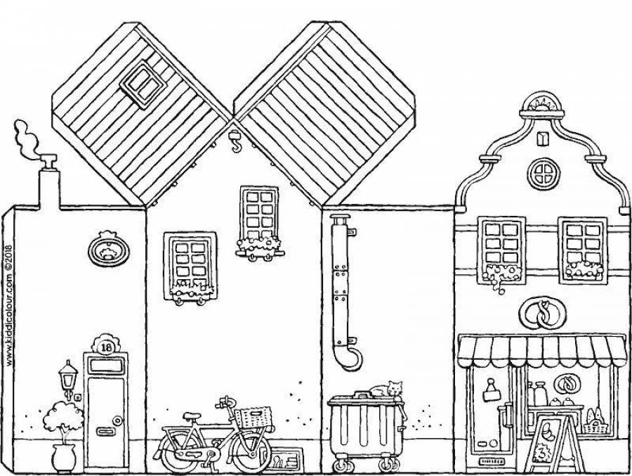 Схема дома раскраска