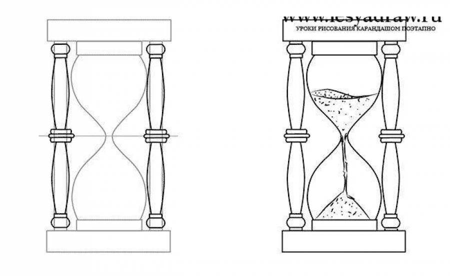 Песочные часы как рисовать