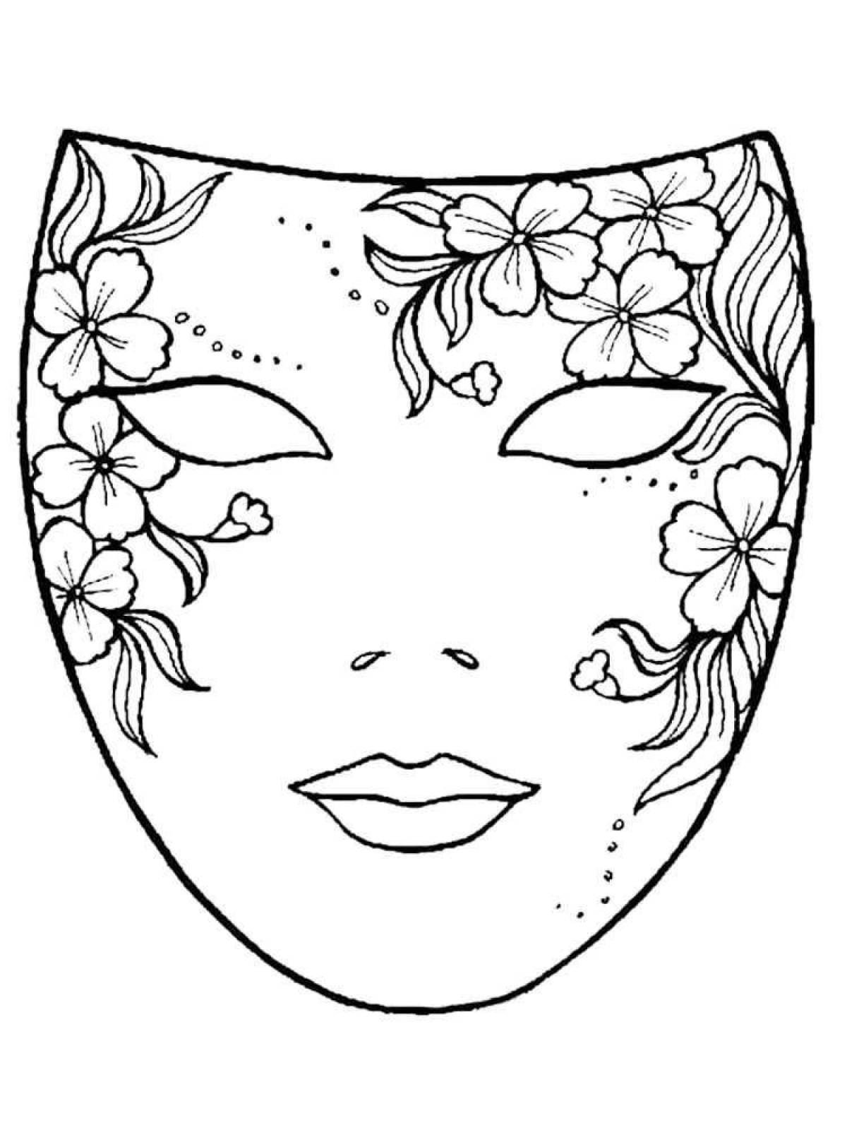 Раскраска маска для девочек