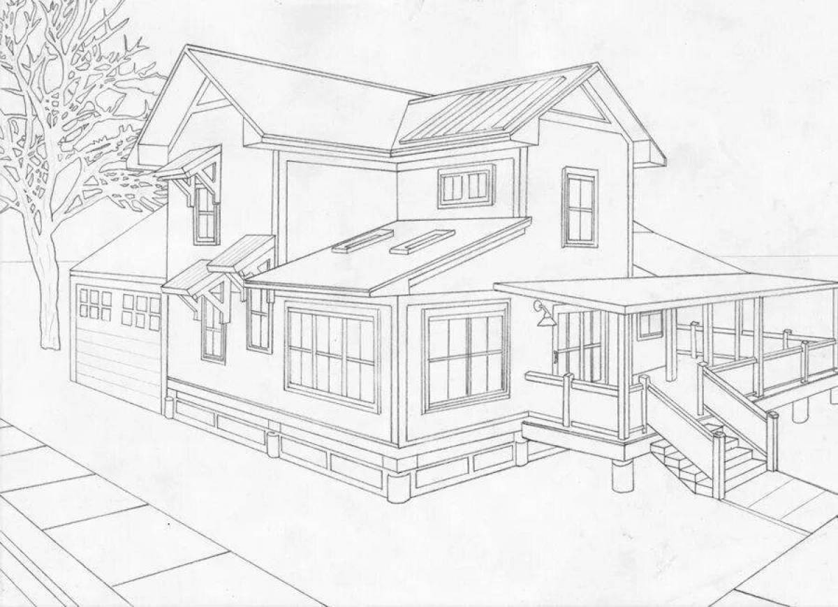 Нарисовать дом мечты 7 класс. Дом рисунок. Эскизы домов карандашом. Рисунок современного дома. Эскиз коттеджа.